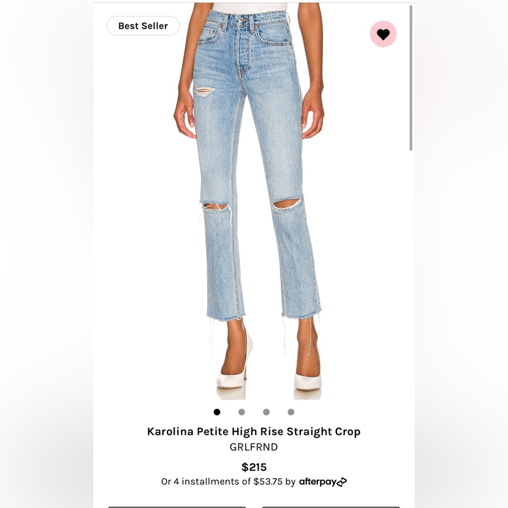 GRLFRND karolina petite high rise straight crop - size 25 - worn once